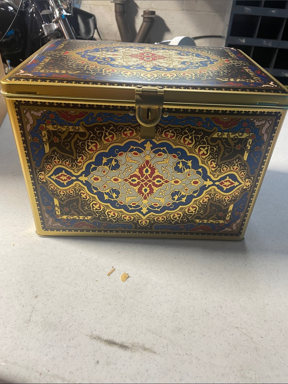 Vintage Heinz Ornate Decorative Metal Tin Box with Gold Accents